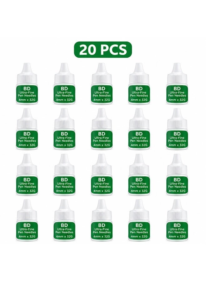 إبر قلم مايكرو فاين بلس 32G × 4 مم - 20 قطعة | رفيعة للغاية | معقمة، للاستخدام مرة واحدة | مقاس عالمي