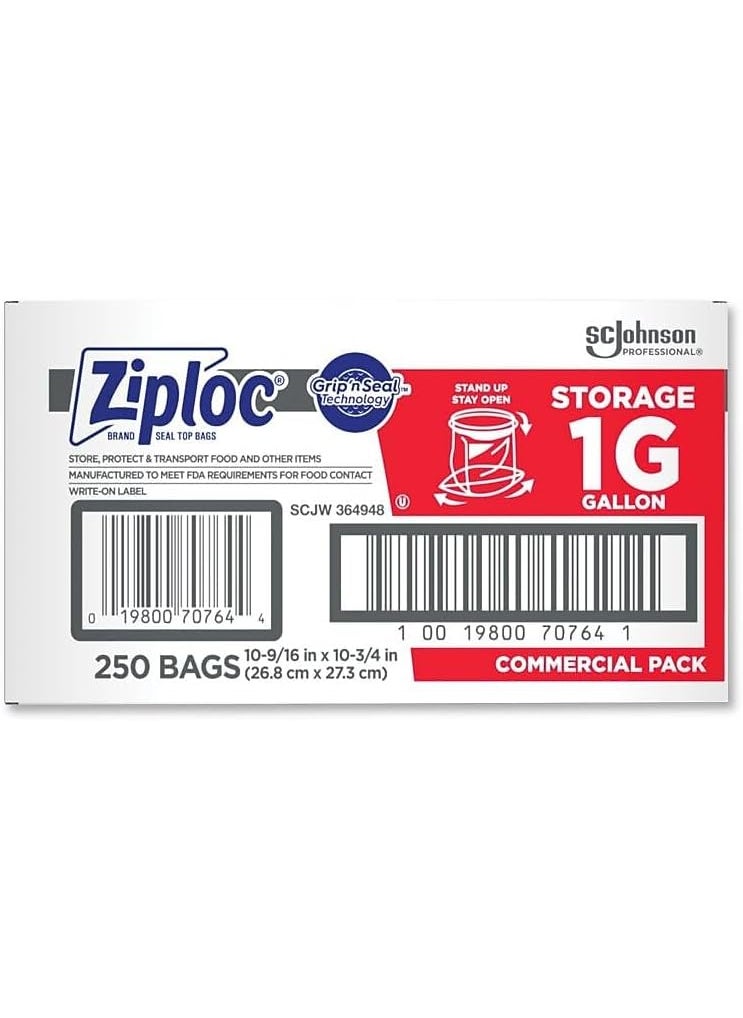 Ziploc SC Johnson Professional Ziploc Storage Bags with New Grip n Seal Technology For Food Organization and Storage Double Zipper Gallon 250 Count  - Image 4