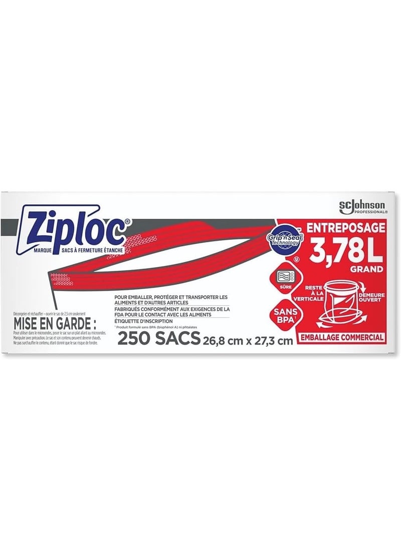 Ziploc SC Johnson Professional Ziploc Storage Bags with New Grip n Seal Technology For Food Organization and Storage Double Zipper Gallon 250 Count  - Image 5