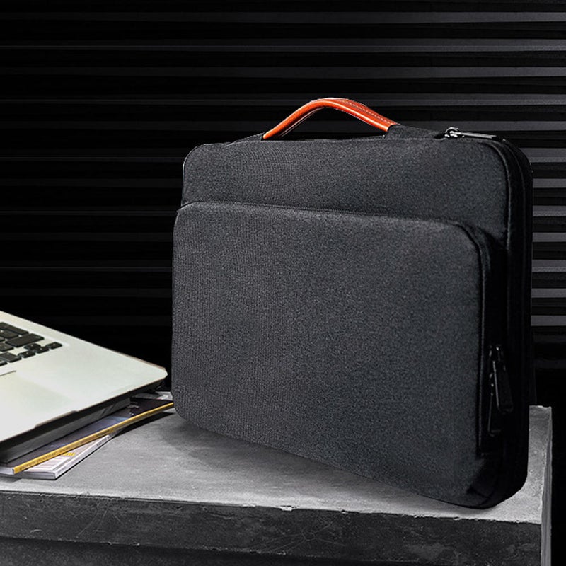 2 pcs Handheld Briefcase Business Notebook Bag Tote Laptop Bag (Black) - Image 4