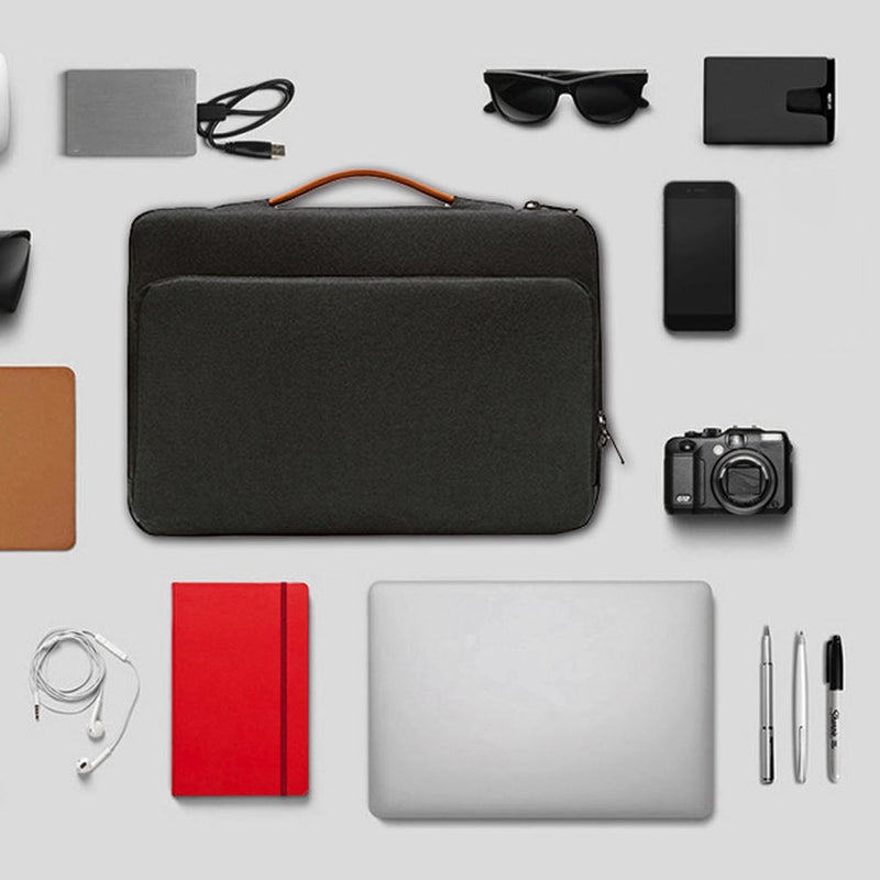2 pcs Handheld Briefcase Business Notebook Bag Tote Laptop Bag (Black) - Image 2