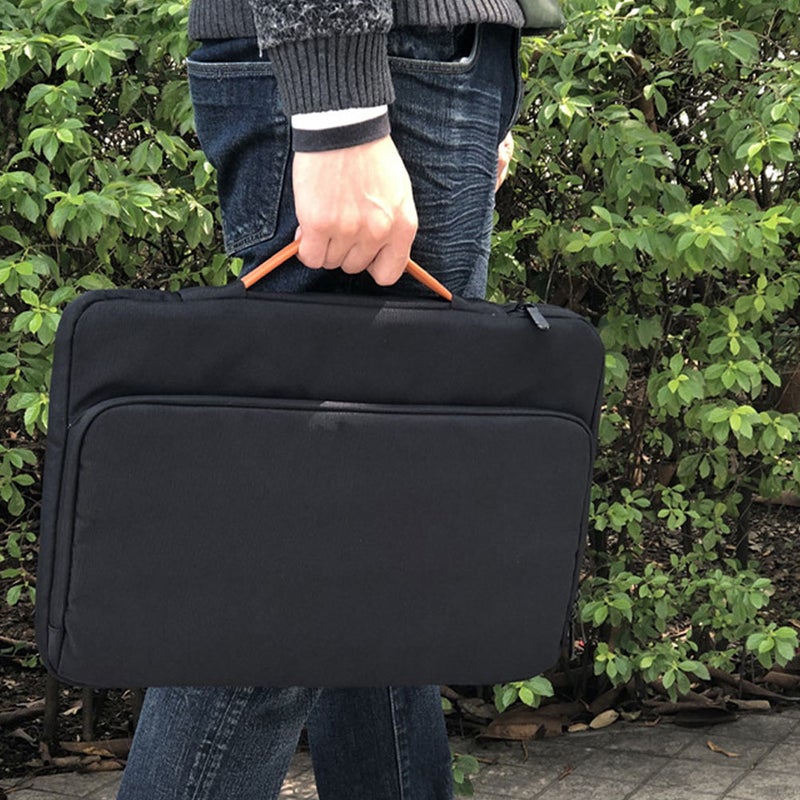 2 pcs Handheld Briefcase Business Notebook Bag Tote Laptop Bag (Black) - Image 3