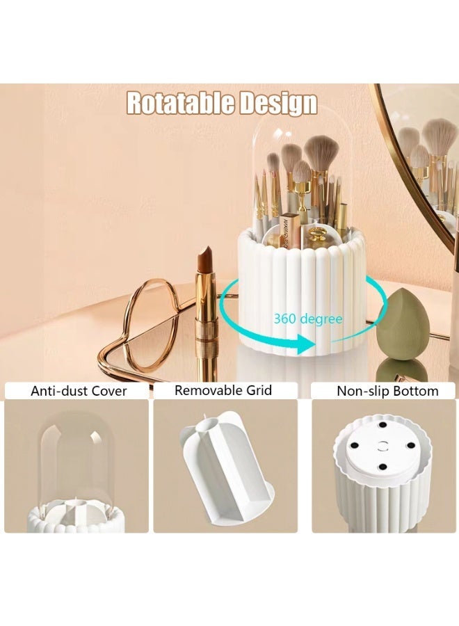 ماكياج فرشاة حامل، 360 دوران مستحضرات التجميل ماكياج فرشاة منظم مع غطاء مقاوم للغبار - Image 2