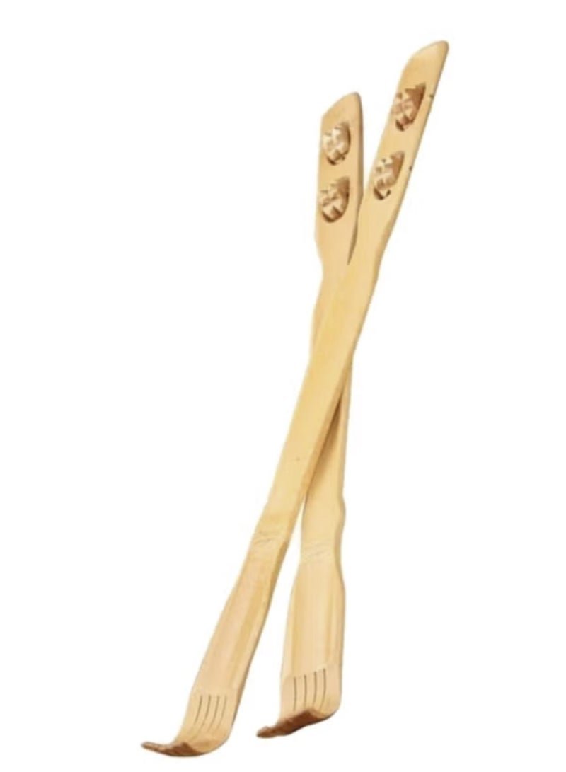 2PC Wooden Back Scratcher And Massager with Roller for Itching Relief - Image 1