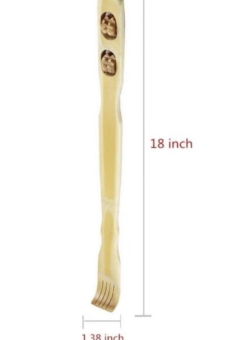 2PC Wooden Back Scratcher And Massager with Roller for Itching Relief - Image 3