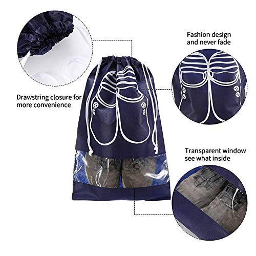 Lify Portable Travel Shoe Bags Shoe Organizer Space Saving Storage Bags- Medical Blue (3pcs), Navy Blue (3 pcs) & Light Grey (2 Pcs) 16 X 12'' Inches- 8 Piece Pack - Image 5