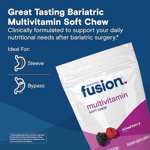 Bariatric Fusion Bariatric Multivitamin Soft Chew | Mixed Berry Fruit Flavor Chewy | Sugar Free Chewable Multivitamin Post Bariatric Surgery | Gastric Bypass and Sleeve | 60 Count | 1 Month Supply - Image 2