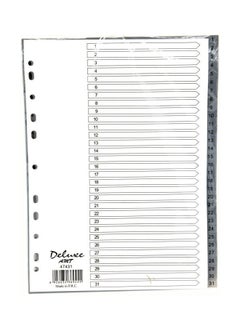 Deluxe Grey 1-31 Pvc Index Divider  - Image 1