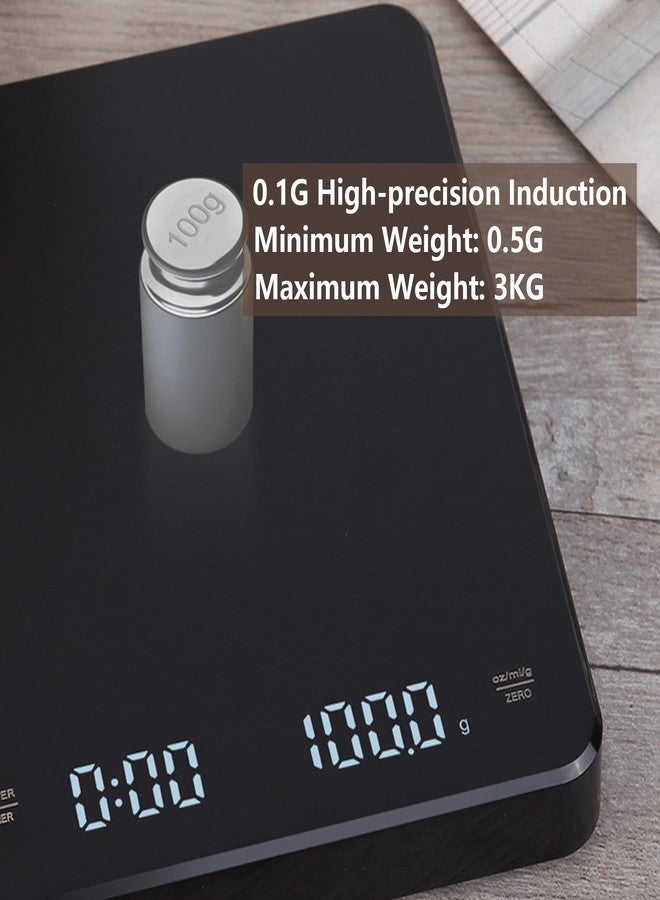 Tefola Digital Coffee Scale with Timer, Precision Espresso Scale, Rechargeable Pour Over Scale with Tare Function, Backlit Display for Barista & Home Brewing Milliliter and Grams, Maximum Weight 6.6lb - Image 3