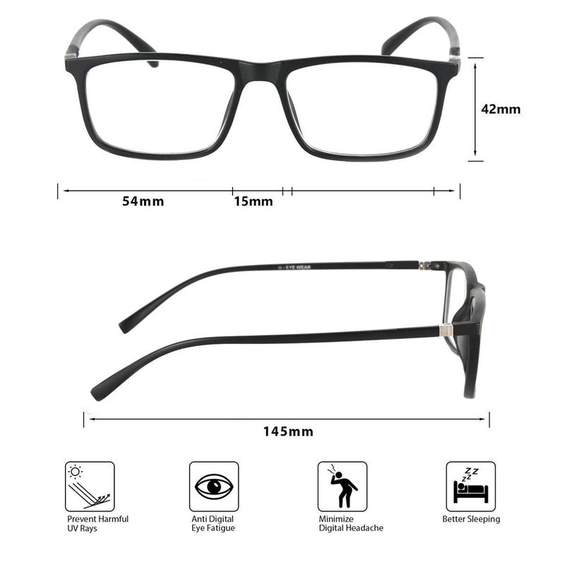 Optify full rim free size Power reading glasses with blue block light filter & anti reflective coating for Men and Women - Image 2
