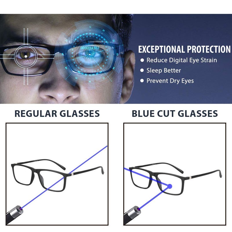 Optify full rim free size Power reading glasses with blue block light filter & anti reflective coating for Men and Women - Image 4