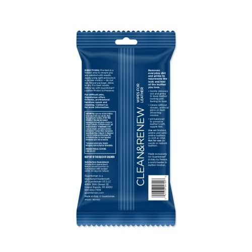Guardsman Clean and Renew Leather Protector for Leather Furniture & Car Interiors | Small Leather Goods and Leather Shoe Cleaner, Wipes 20 Count - Image 2