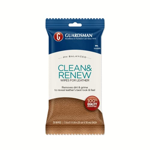Guardsman Clean and Renew Leather Protector for Leather Furniture & Car Interiors | Small Leather Goods and Leather Shoe Cleaner, Wipes 20 Count - Image 5