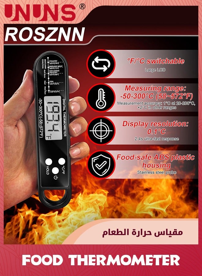 UNUNS Digital Food Thermometer With Probe,Food Thermometer For Cooking Grilling,Waterproof Grill Thermometer With Magnetic Back Calibration For Baking,Liquids,Candy Air - Image 5