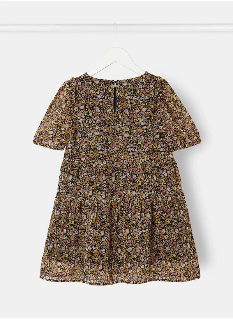 NAME IT Girls Floral Puff Sleeve Dress