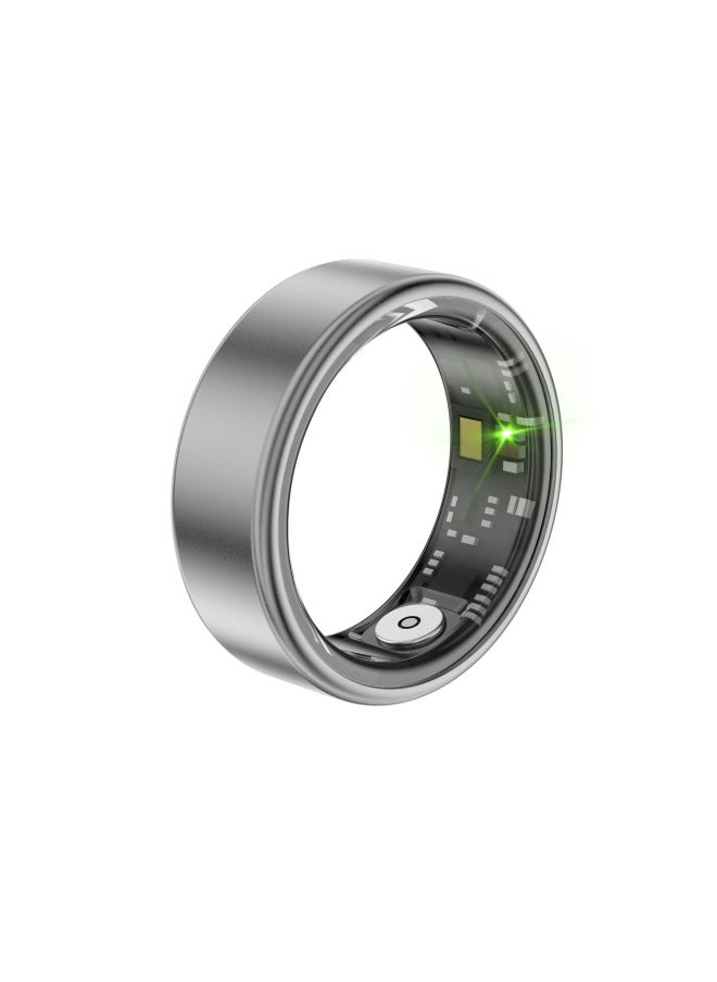 Generic Smart R06 Blood Oxygen Heart Rate Ring Real-time Monitoring Health Various Sports Remote Control Photography Smart Ring-Color:Space Gray#8 [inner Diameter 18.2mm] + Charging Compartment  - Image 1