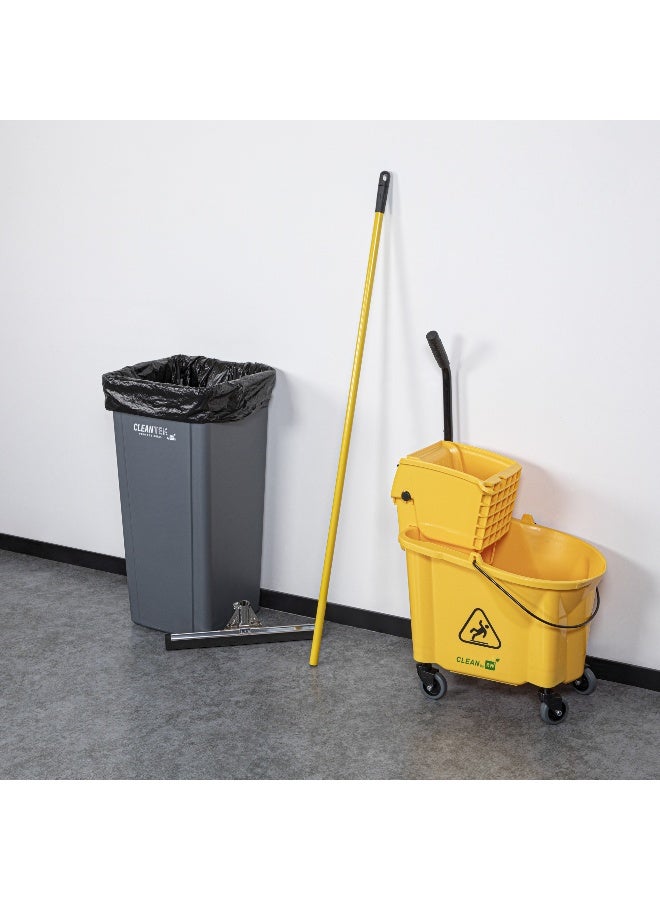 Restaurantware RW Clean 54.3 Inch Handle For Floor Squeegee, 1 Non-Slip Handle For Squeegee Head Replacement - Hanging Loop, Durable, Yellow Iron Handle For Garage Squeegee, Squeegee Sold Separately  - Image 4