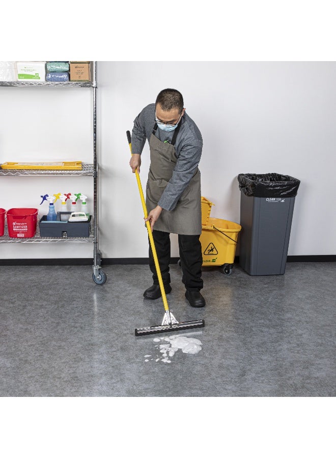 Restaurantware RW Clean 54.3 Inch Handle For Floor Squeegee, 1 Non-Slip Handle For Squeegee Head Replacement - Hanging Loop, Durable, Yellow Iron Handle For Garage Squeegee, Squeegee Sold Separately  - Image 5