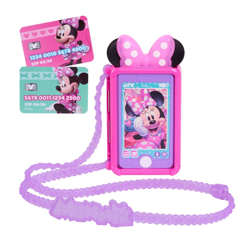 Minnie Disney Junior Minnie Mouse Chat with Me Pretend Play Cell Phone Set, Lights and Sounds, Kids Toys for Ages 3 Up by Just Play - Image 3