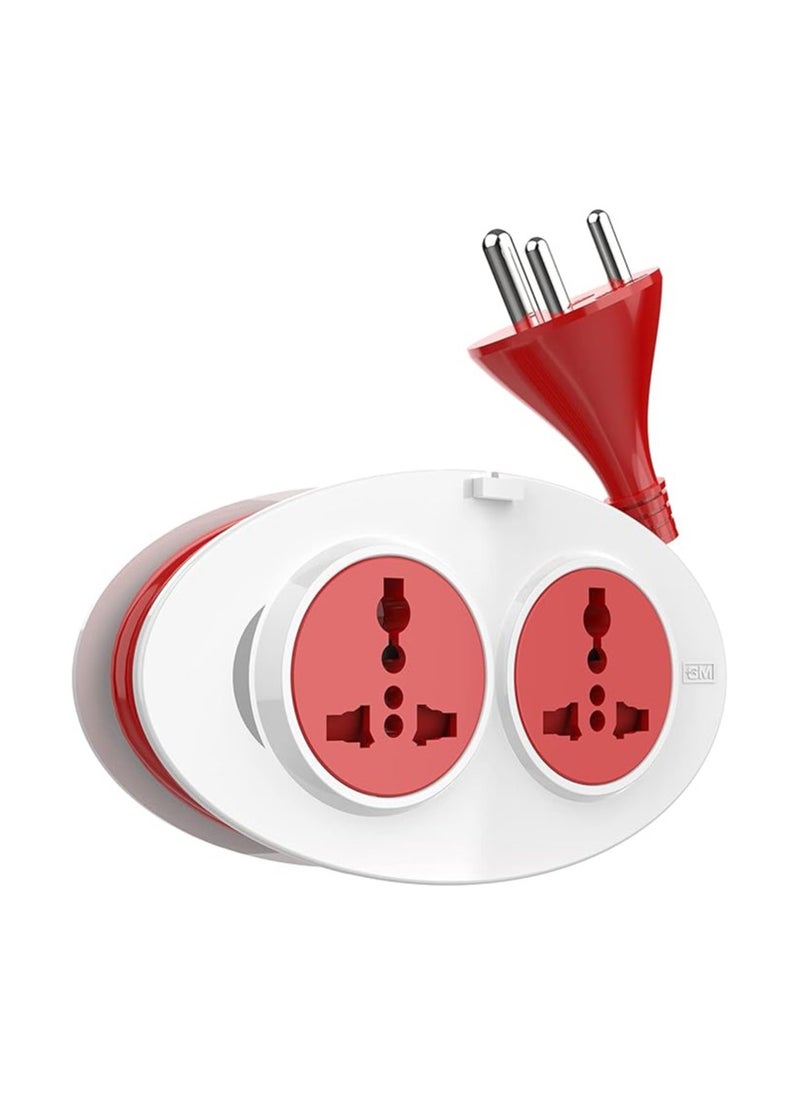 GM GM 3207 G-On Mini 3 Pin Extension Cord 1.5 Mtr. with Indicator, Safety Shutter & 2 International Sockets  - Image 2