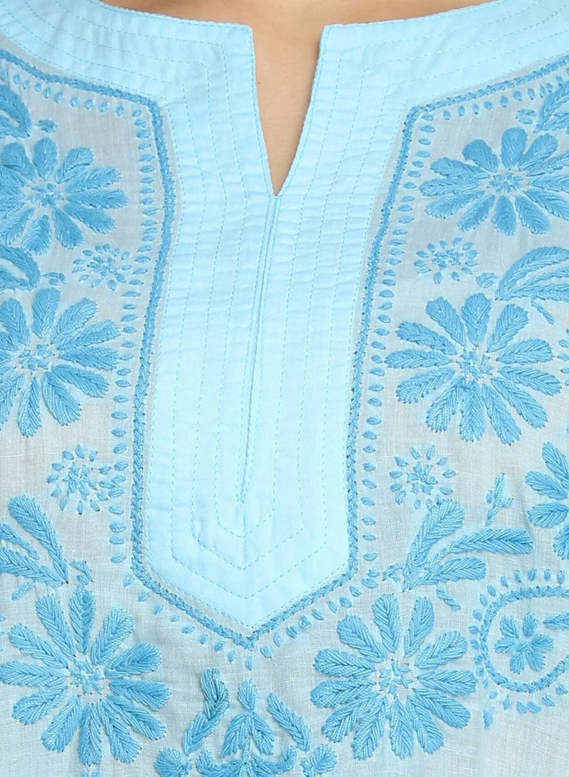 Alaya Hand Embroidered Chikankari Cotton Kurti-AL3405