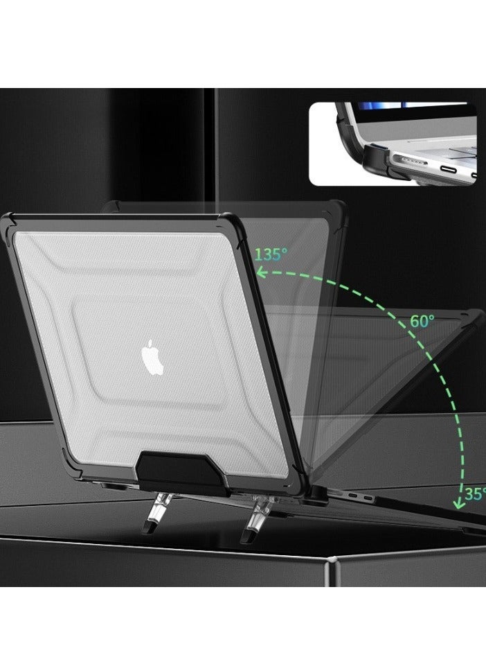 Adapted To Macbook Pro 16 inch 2021/2023(A2485/A2780 M1 Pro/M1 Max) Laptop Protective Case Transparent Frosted Cooling Bracket Anti-Fall Case - Image 4