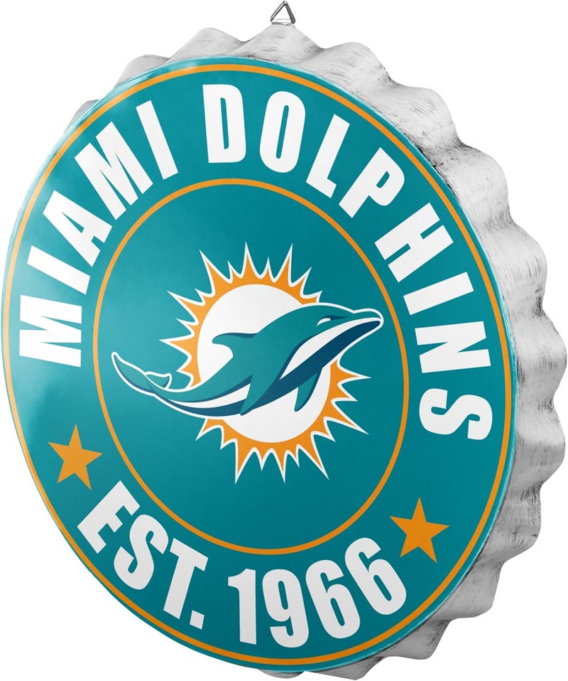 NFL Team Logo Metal Hanging Wall Bottle Cap Sign
