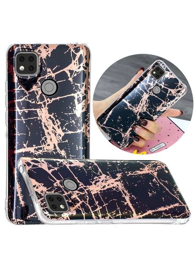 Case Cover For Xiaomi Redmi 9C Electroplating TPU Phone Protective Case Black Gold