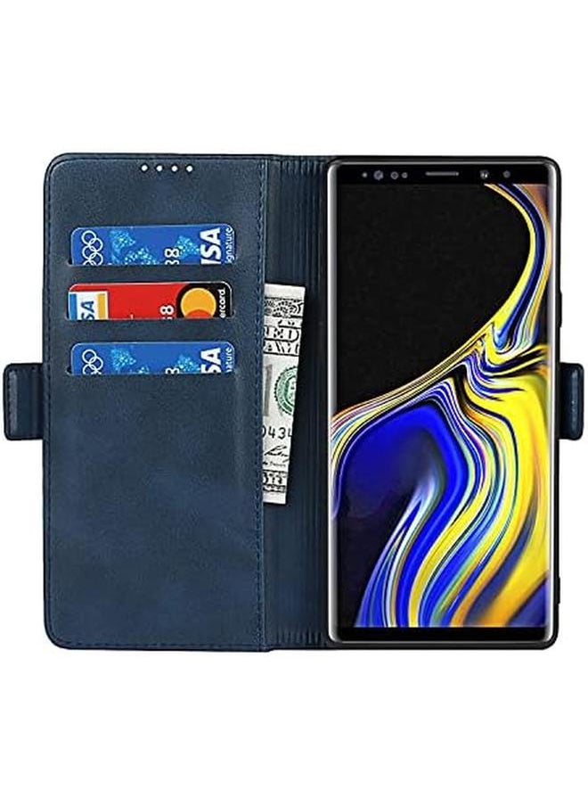 erorex - Samsung Note 9 Case Leather Wallet Case With Card Holder Built In Magnet Shockproof Protective Flip Cover For Samsung Galaxy Note 9 Blue - Image 1