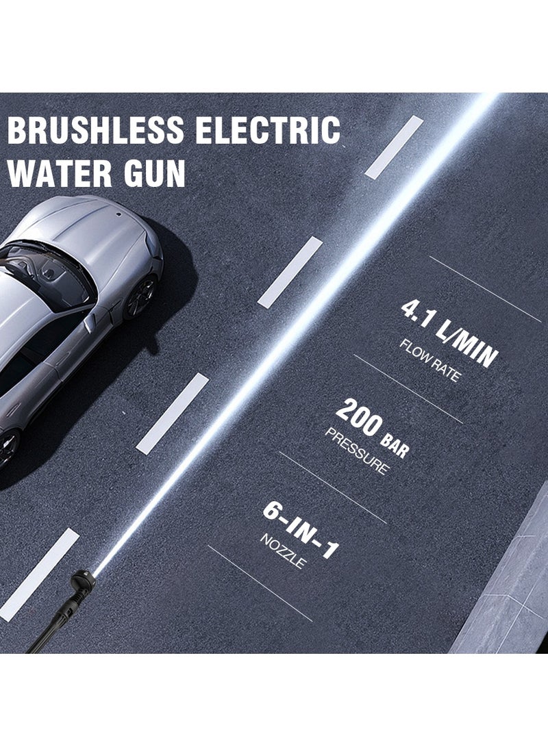 ASIV Brushless Electric Pressure Washer 6 In 1 Wash Garden Water Gun, 2 Speed Portable Washer with 2 15000 MAH Batteries for Car/Floor/Fence Cleaning  - Image 5