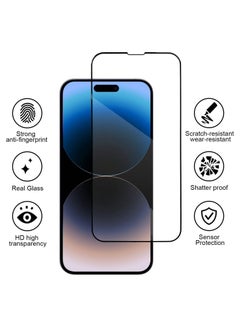 Houmt iPhone 14 Pro Screen Protector 9D Tempered Glass HD Clear Case Friendly Shatterproof Protection 6.1 inch  - Image 2