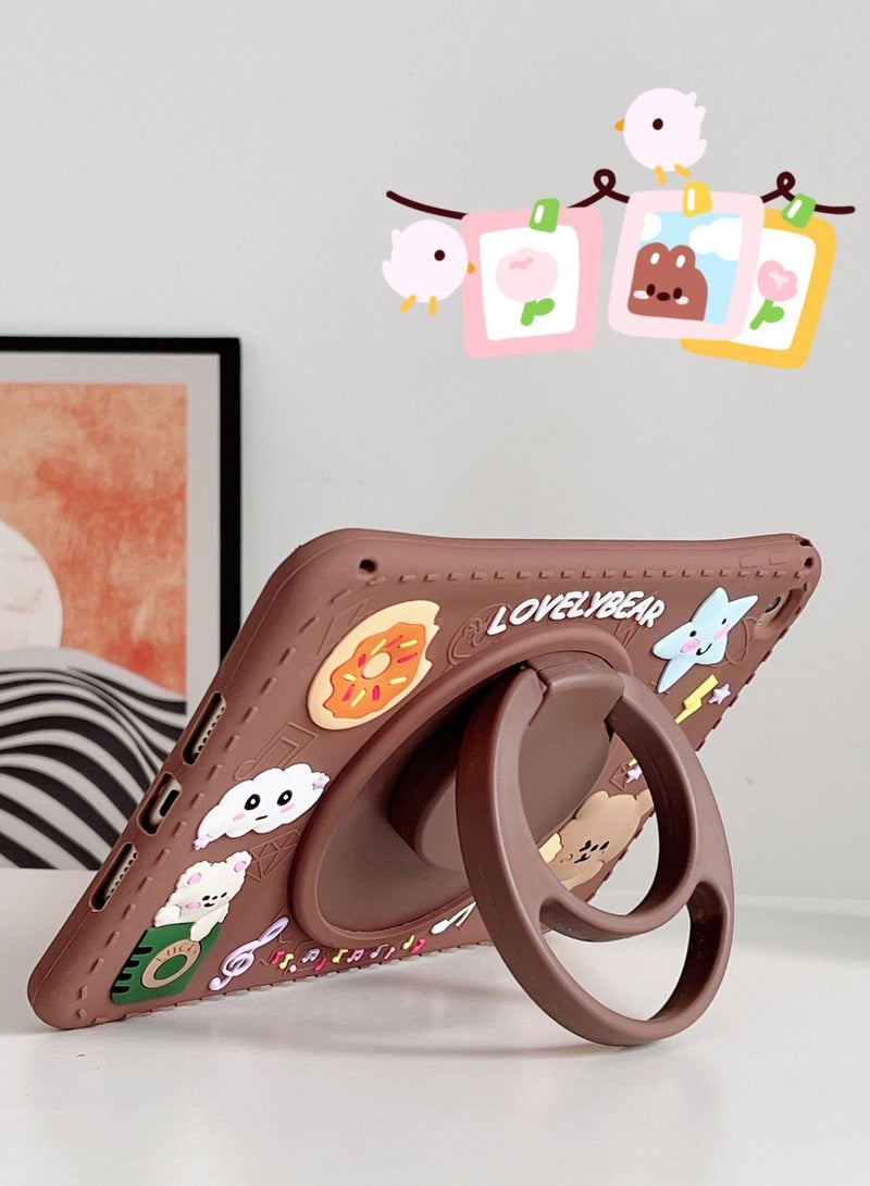 عام غطاء واقي لسامسونج جالكسي تاب إيه 7 لايت 8.7 بوصة 2021 - طراز SM-T220/T225 - غطاء حماية بتصميم لطيف مع مقبض دوّار 360 درجة وحزام كتف - مصنوع من السليكون - Image 1