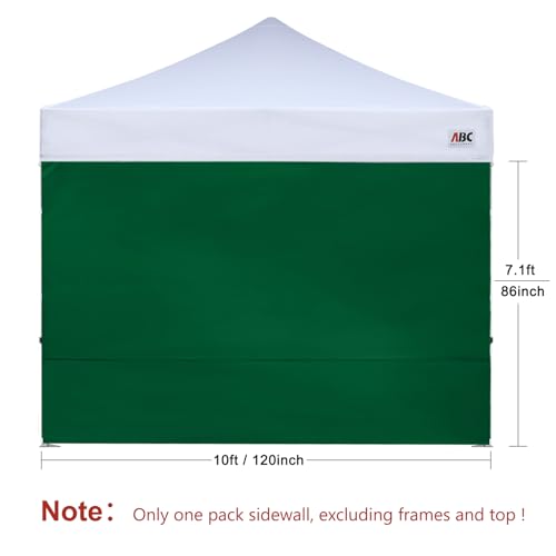 ABCCANOPY Instant Canopy SunWall 10x10 FT, 1 Pack Sidewall Only, No Frame or Top, Forest Green - Image 2