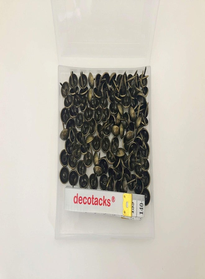 Decotacks 100 Pcs/Box Upholstery Tacks Upholstery Nails ∅7/16" Head x 1/2" Long Shank Antique Brass DX0511AB - Image 3
