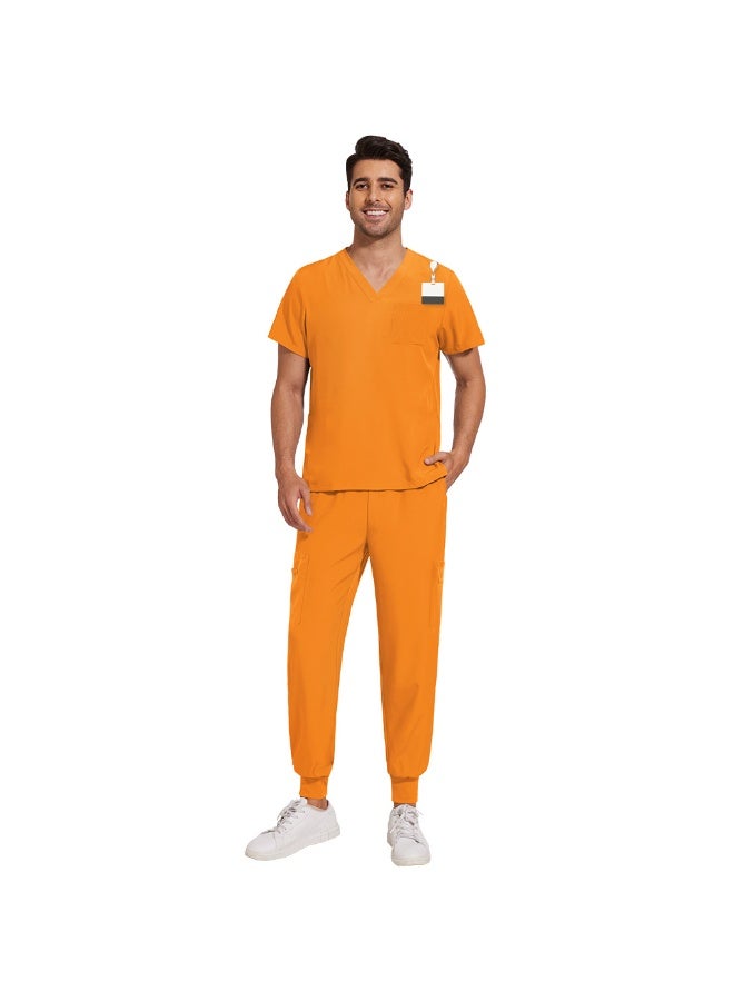 NIBEMINENT Men'S Suit  V-Neck Medical Suit Men'S Comfortable Suit Hospital Work Simple Professional Work Clothing Medical Place - Image 1