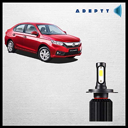 Adeptt H4 Super Bright Ultrawhite LED 6500K Headlight Bulbs H4 (White) for Honda Amaze - Image 1
