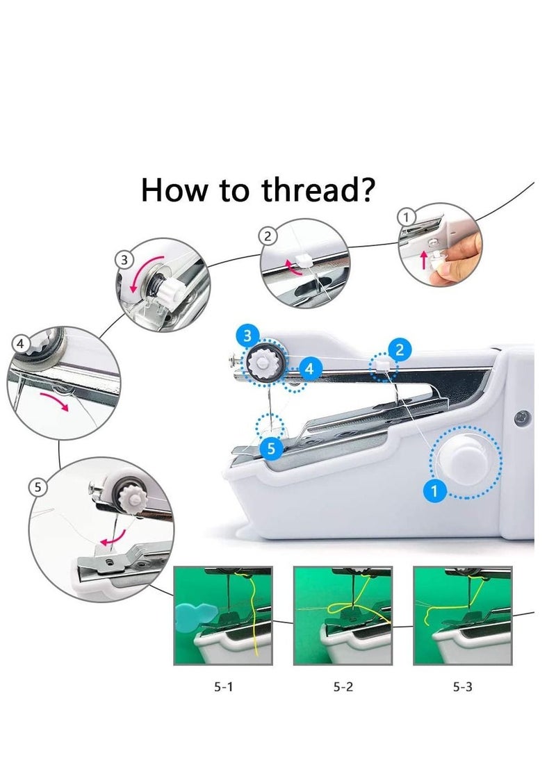 Mini Handheld Sewing Machine Portable Cordless, Quick Handy Electric Repairing Stitch Tool for Fabric Clothing Kids Cloth Home Travel DIY Use - Image 3
