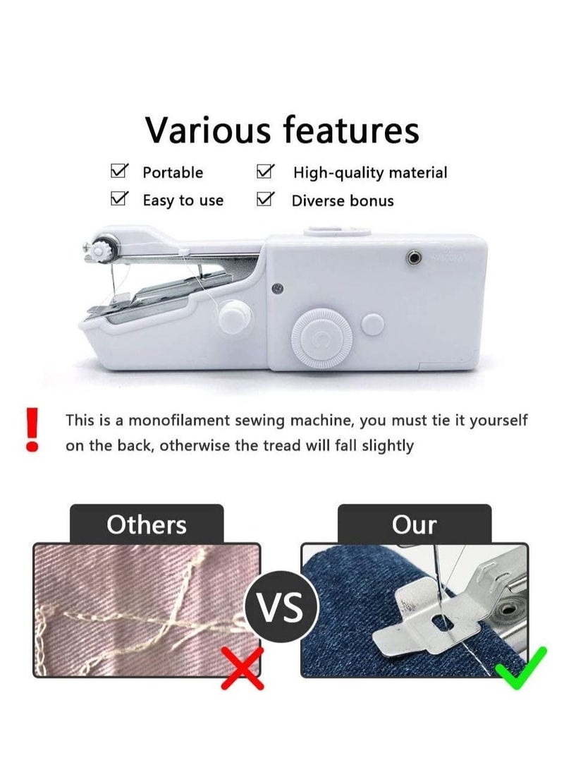 Mini Handheld Sewing Machine Portable Cordless, Quick Handy Electric Repairing Stitch Tool for Fabric Clothing Kids Cloth Home Travel DIY Use - Image 2