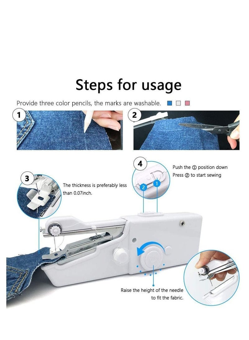 Mini Handheld Sewing Machine Portable Cordless, Quick Handy Electric Repairing Stitch Tool for Fabric Clothing Kids Cloth Home Travel DIY Use - Image 4