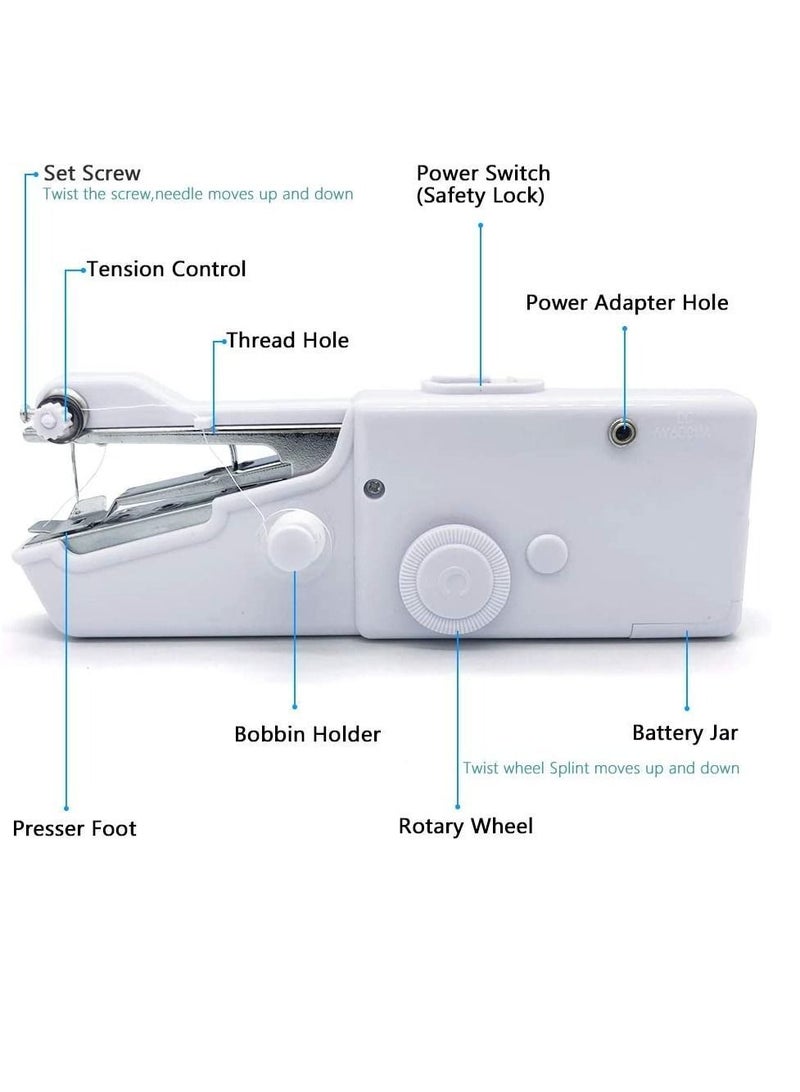 Mini Handheld Sewing Machine Portable Cordless, Quick Handy Electric Repairing Stitch Tool for Fabric Clothing Kids Cloth Home Travel DIY Use - Image 5