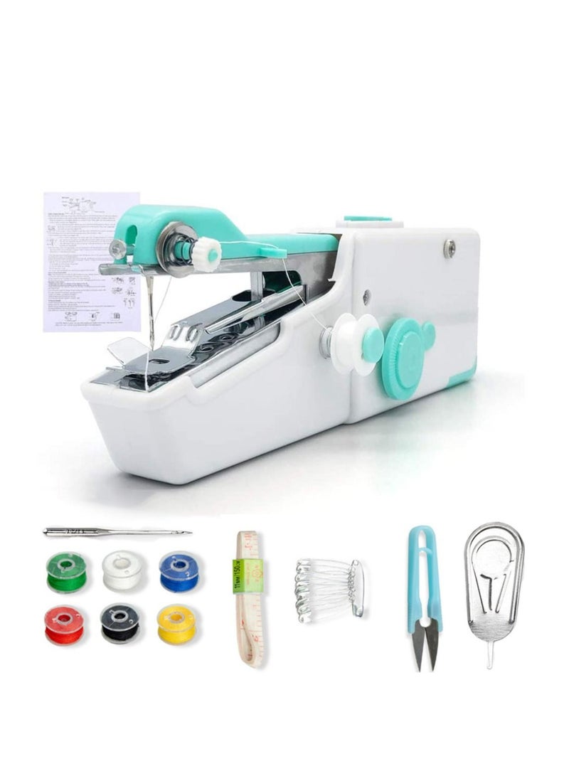 Mini Handheld Sewing Machine Portable Cordless, Quick Handy Electric Repairing Stitch Tool for Fabric Clothing Kids Cloth Home Travel DIY Use - Image 1