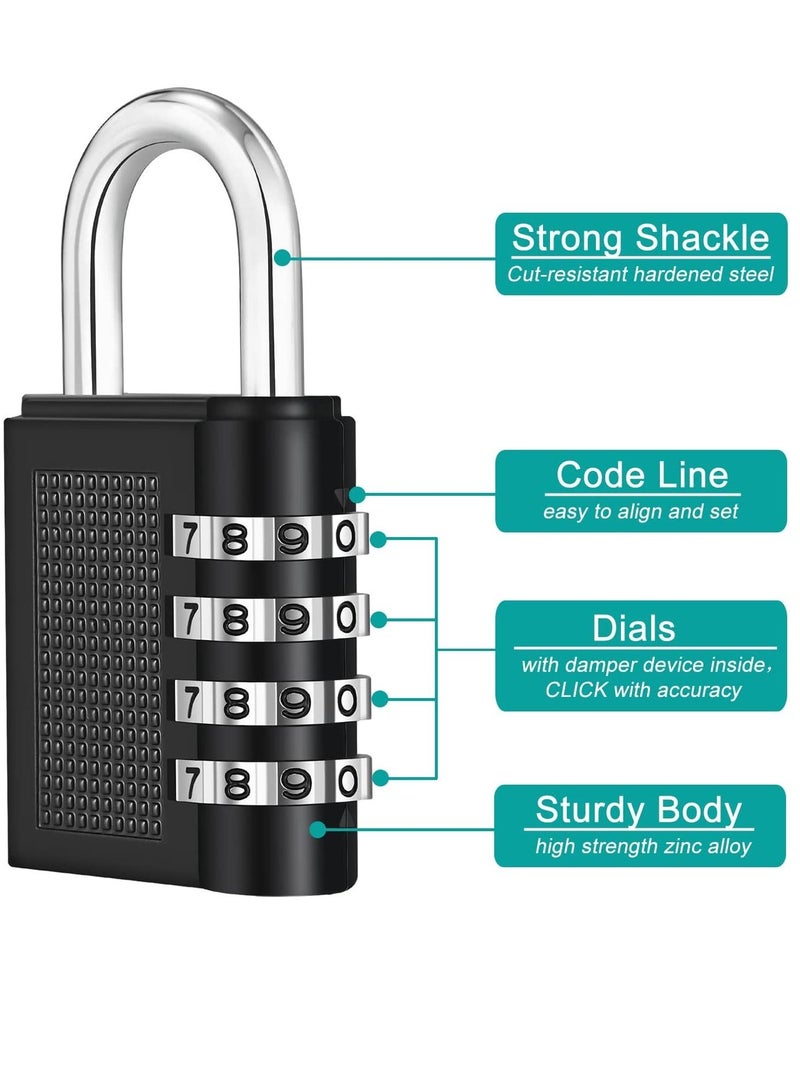 4 Digit Combination Lock Resettable Dial Combination Locker Lock for Gym and School Weatherproof Outdoor Hasp Combination Lock for Door Gates - Image 3