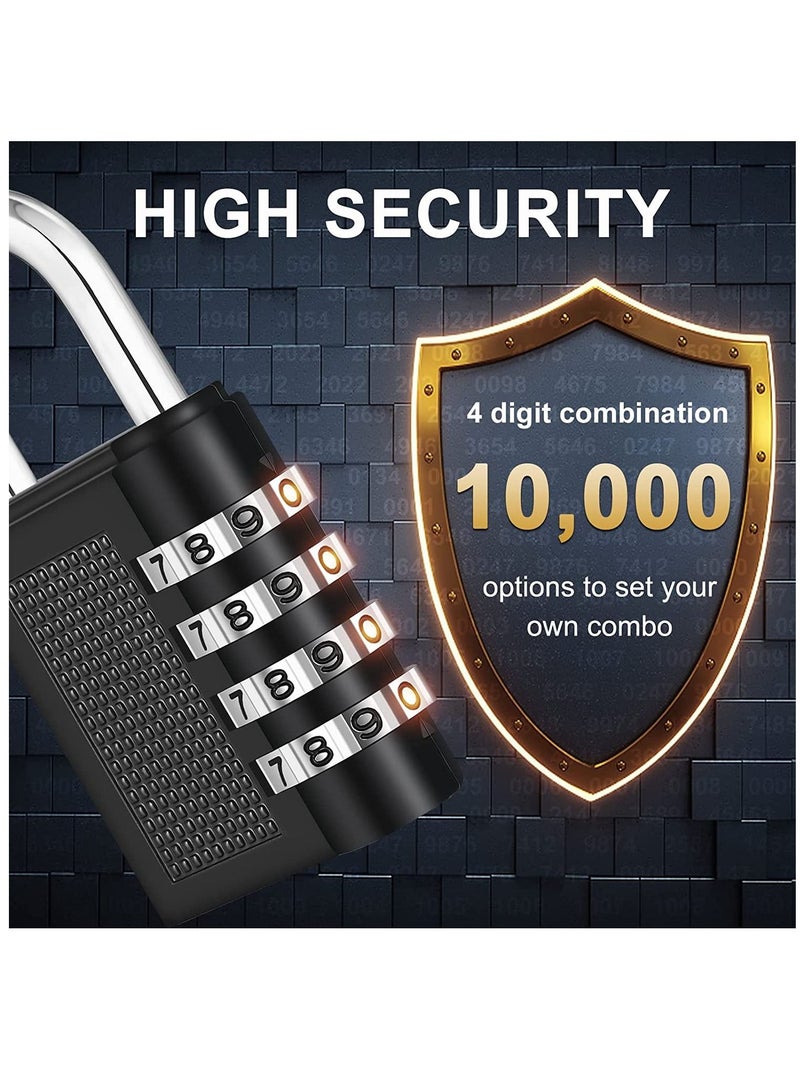 4 Digit Combination Lock Resettable Dial Combination Locker Lock for Gym and School Weatherproof Outdoor Hasp Combination Lock for Door Gates - Image 2