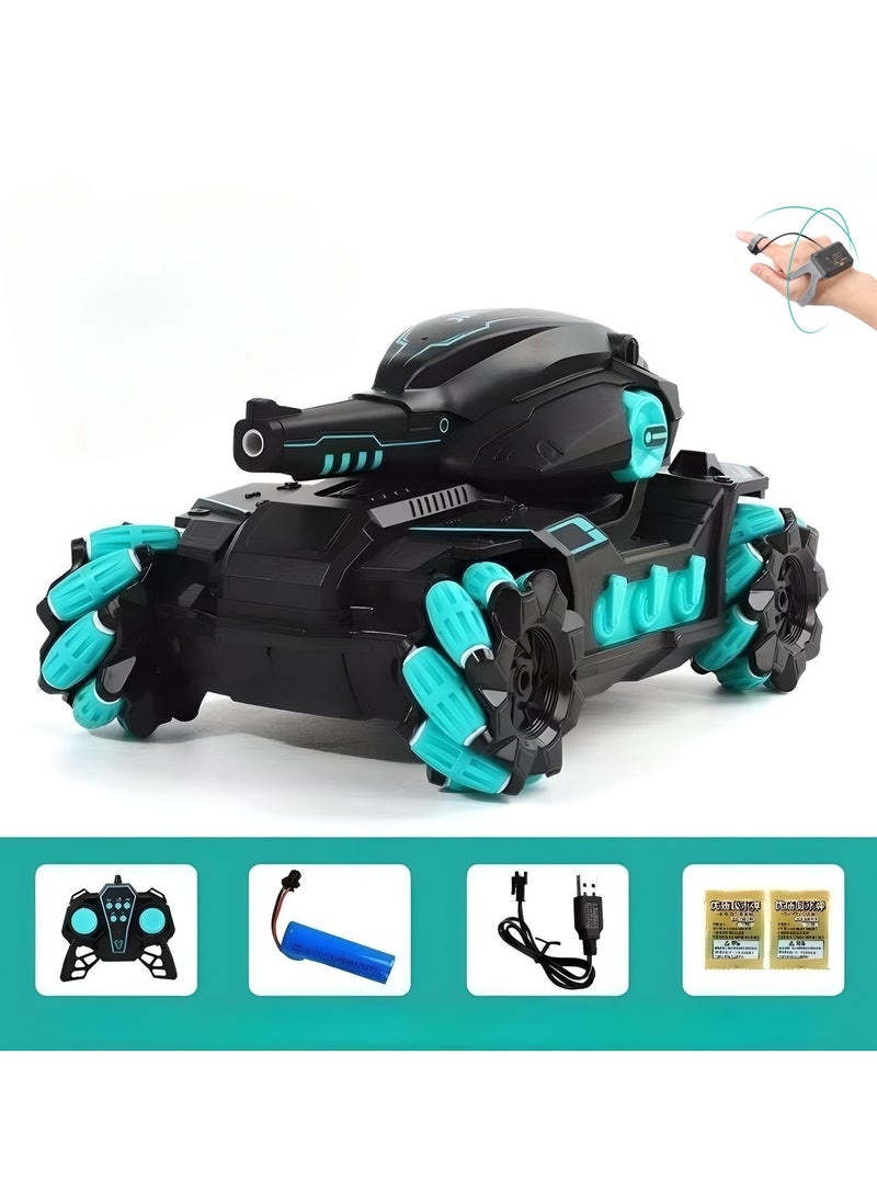 SARAQITA Sensing Stunt Rc Cars - 4 Wheel Drive Drift Stunt Remote Control Race Toy with Spray Launcher - 360° Rotation Remote Control Car for Boys & Girls Birthday Gift  - Image 1