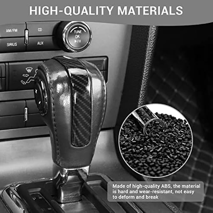 rayihni for Ford Gear Shift Knob Trim Cover Compatible with Ford Mustang 20102014 Carbon Fiber Grain Interior Accessories - Image 3