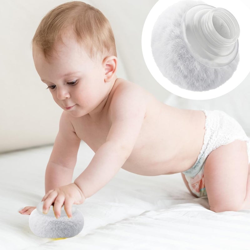 Sibba Storage Body Powder Container, 3.15 Inch Powder Puff with Container, Fluffy Body After-Bath Powder Case, Baby Care Talcum Powder Puff Box with Hand Holder - Image 3