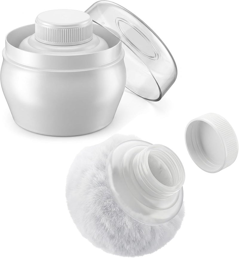 Sibba Storage Body Powder Container, 3.15 Inch Powder Puff with Container, Fluffy Body After-Bath Powder Case, Baby Care Talcum Powder Puff Box with Hand Holder - Image 1