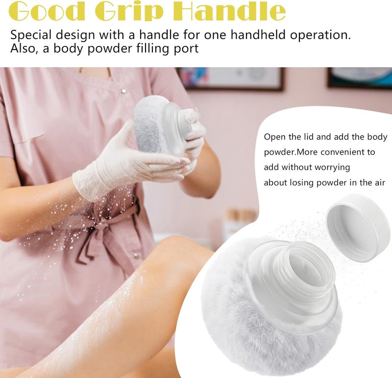 Sibba Storage Body Powder Container, 3.15 Inch Powder Puff with Container, Fluffy Body After-Bath Powder Case, Baby Care Talcum Powder Puff Box with Hand Holder - Image 5