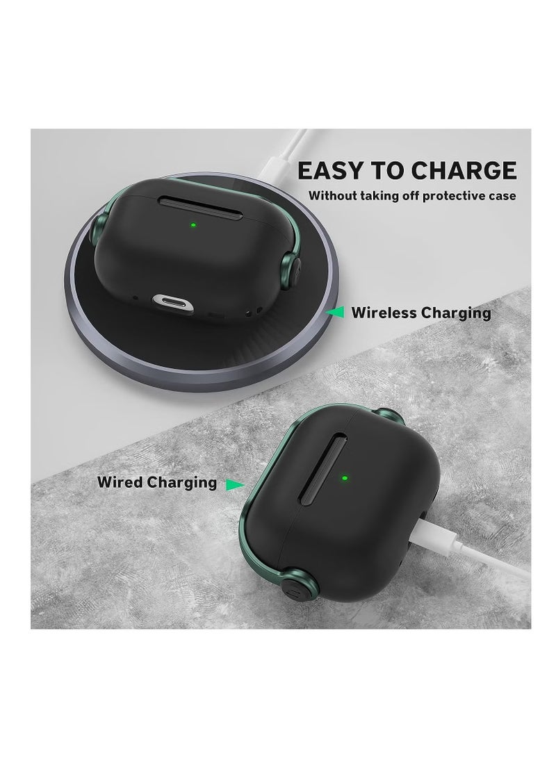 AirPods Pro 2 2nd Generation Case Cover, Creative Musician Headset Secure Lock Design Protective Case with Keychain Compatible with Airpods Pro 2 2022 for Women Men, Green - Image 3