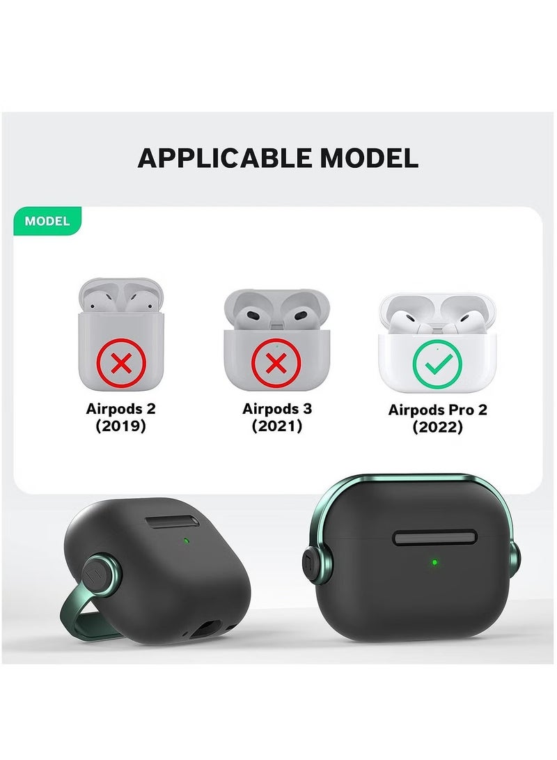 AirPods Pro 2 2nd Generation Case Cover, Creative Musician Headset Secure Lock Design Protective Case with Keychain Compatible with Airpods Pro 2 2022 for Women Men, Green - Image 4